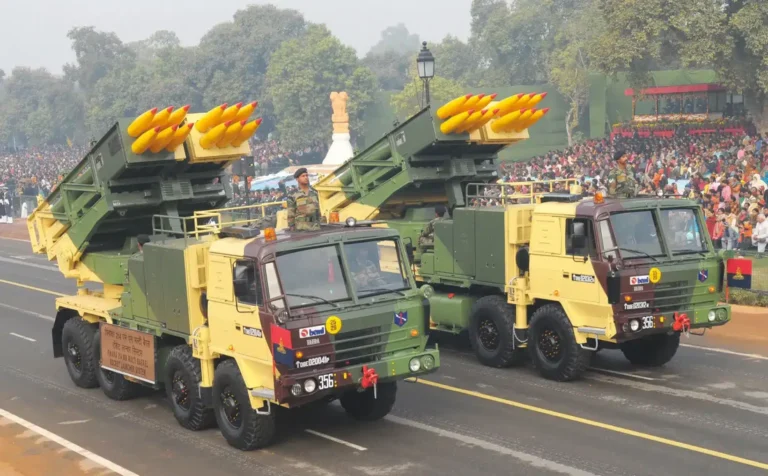 DRDO-developed Pinaka rocket launchers