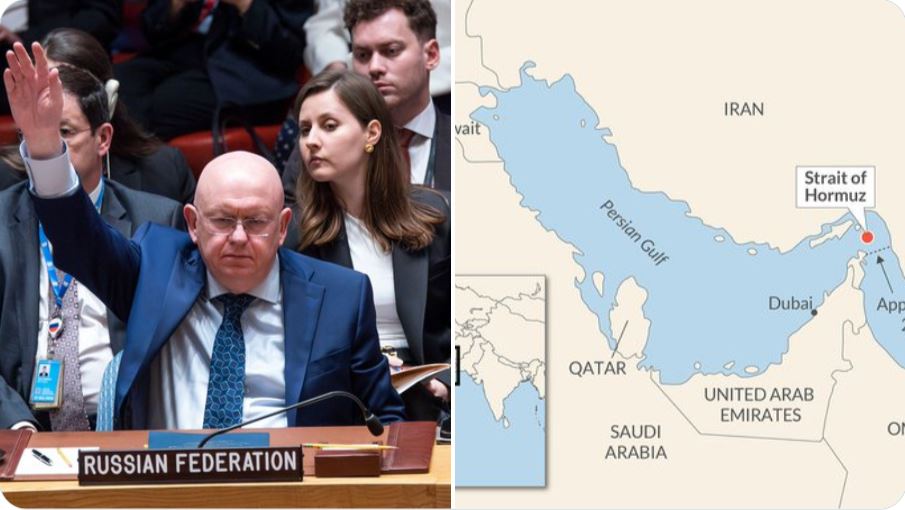 Russia China UN veto Strait of Hormuz