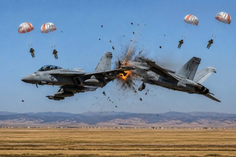 US Navy Pilots Eject Safely