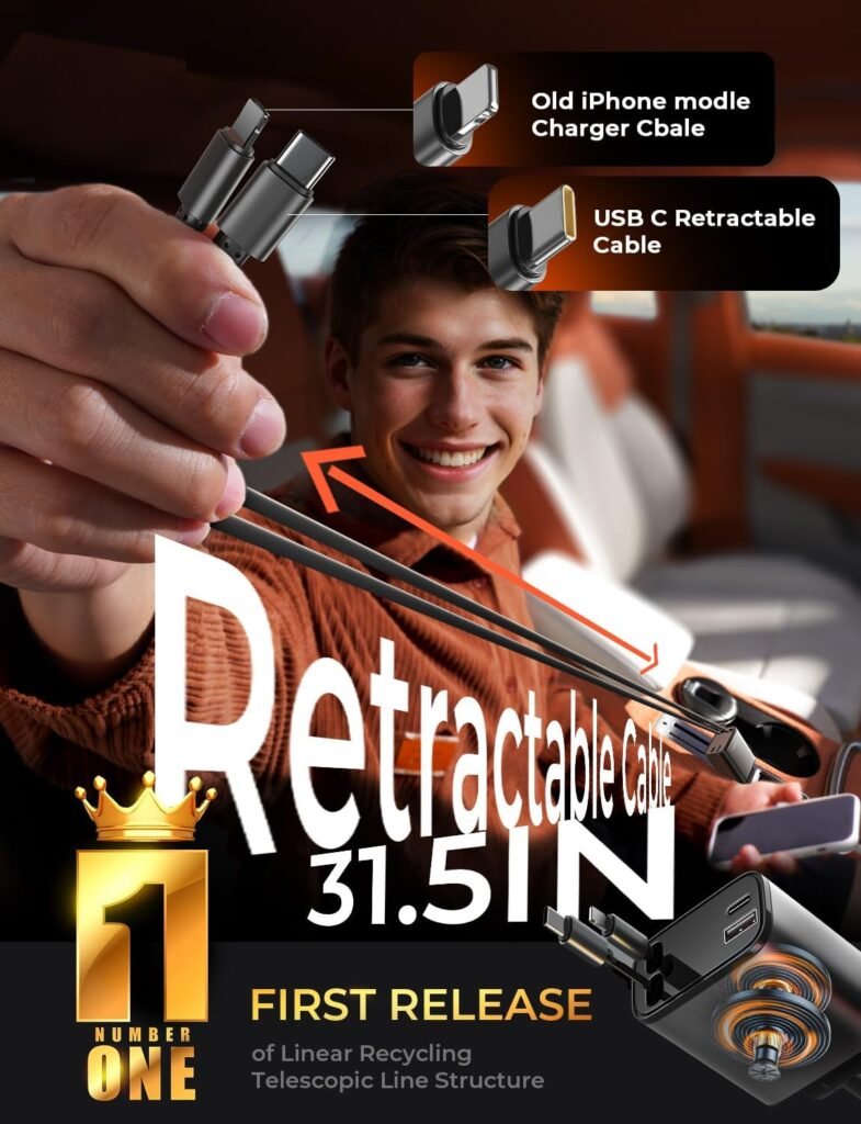 LISEN 84W Retractable Car Charger